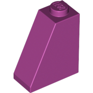 Lego kostka (kostička) 2x1x2 sklon (šikmá) 65°, purpurová (6081493)